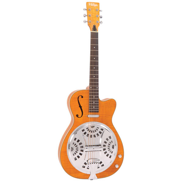 Get the blues with the Vintage VRC800AMF Electro-Acoustic Resonator guitar