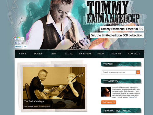 New website Tommy Emmanuel web 3.0 launches in advance of the stellar australian guitarist’s fall 2011 u.s. tour