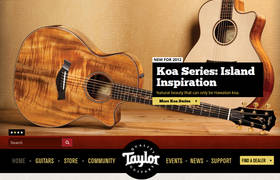 Taylor Guitars Website Redesign Celebrates 2012 Line of Guitars